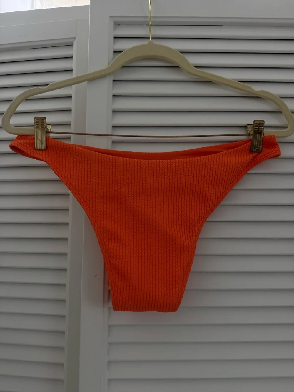 Orange Ribbed Underwire Monday Swimwear Bikini Set